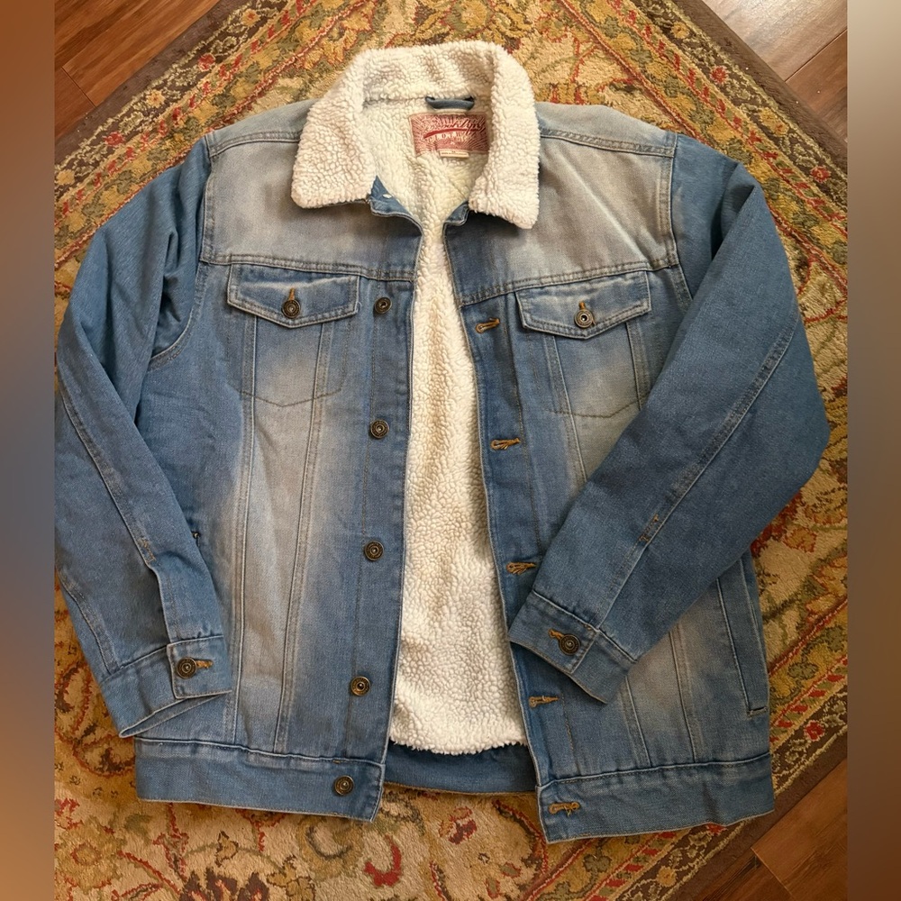 Brooklyn Cloth Blue Sherpa-Lined Jacket